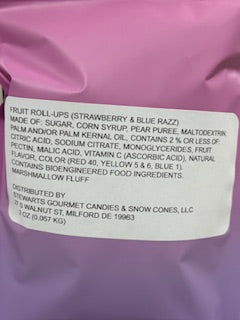 Freeze-dried Fruit Roll-ups with marshmallow fluff