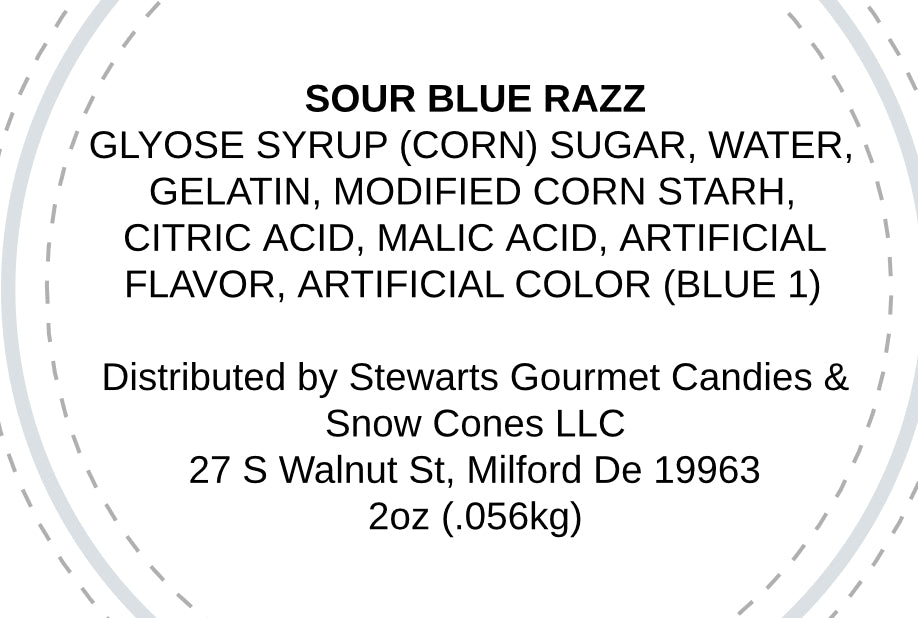 Freeze-dried Sour Blue Rasberry Bottles