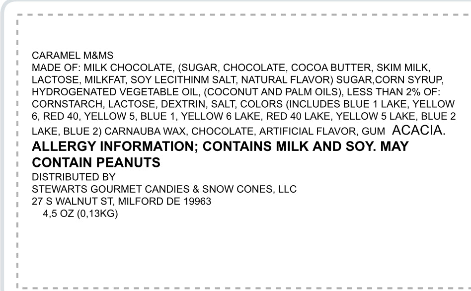 freeze dried caramel mms